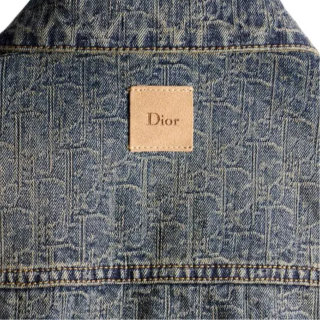 Женское джинсовое пальто с принтом Oblique Oblique, DIOR, Blue — фото 3