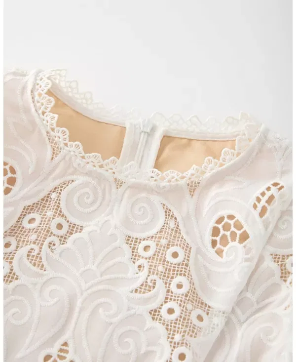 Детское платье для девочек кружевное Celia Lace Mini Dress Marlo Kids, Ivory — фото 3