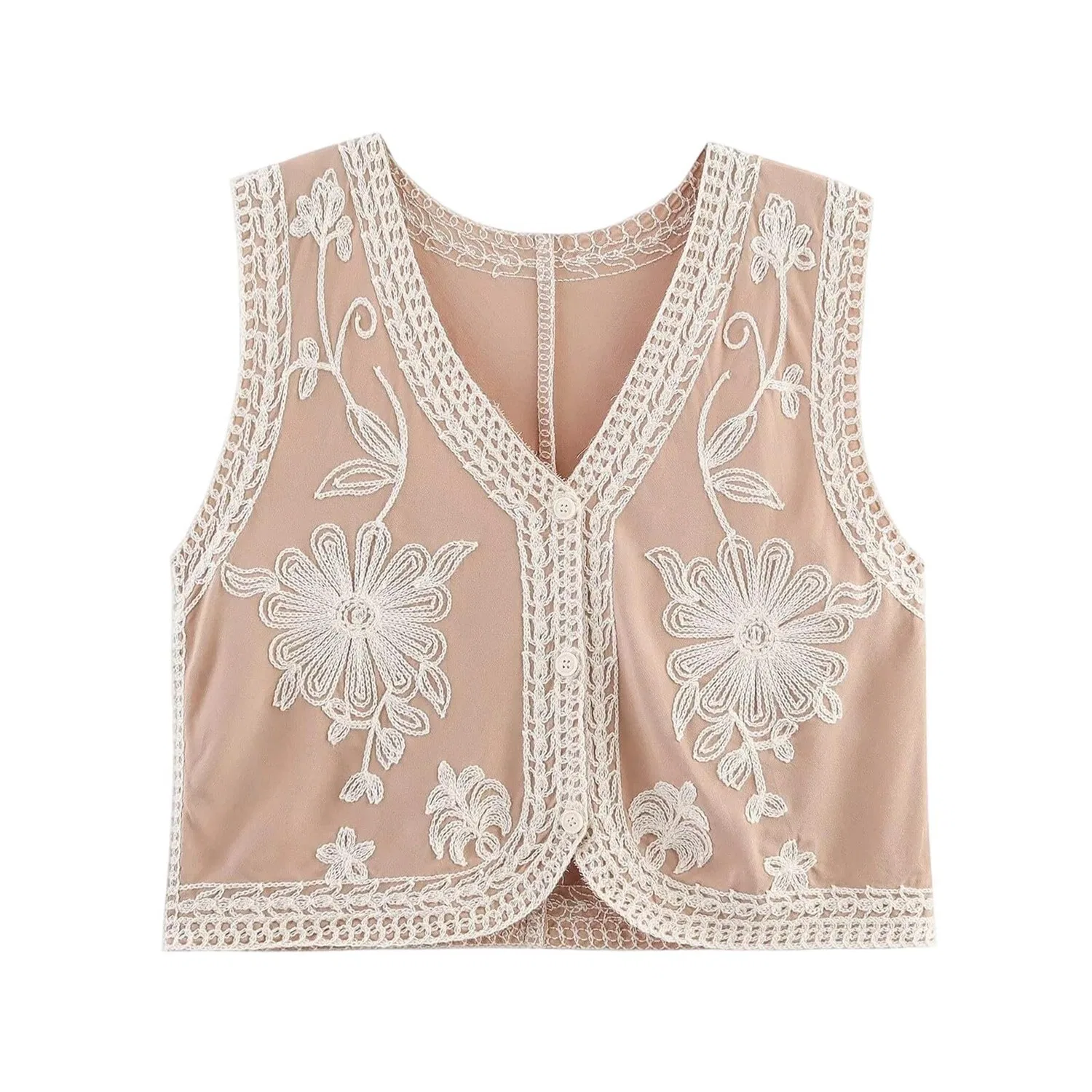 Женский кардиган без рукавов с вышивкой Boho, Cachi
