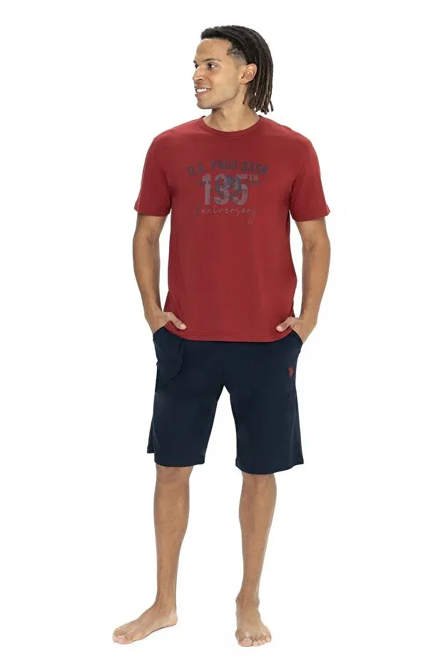 Мужской комплект пижамы с коротким рукавом U.S. Polo Assn., Burgundy