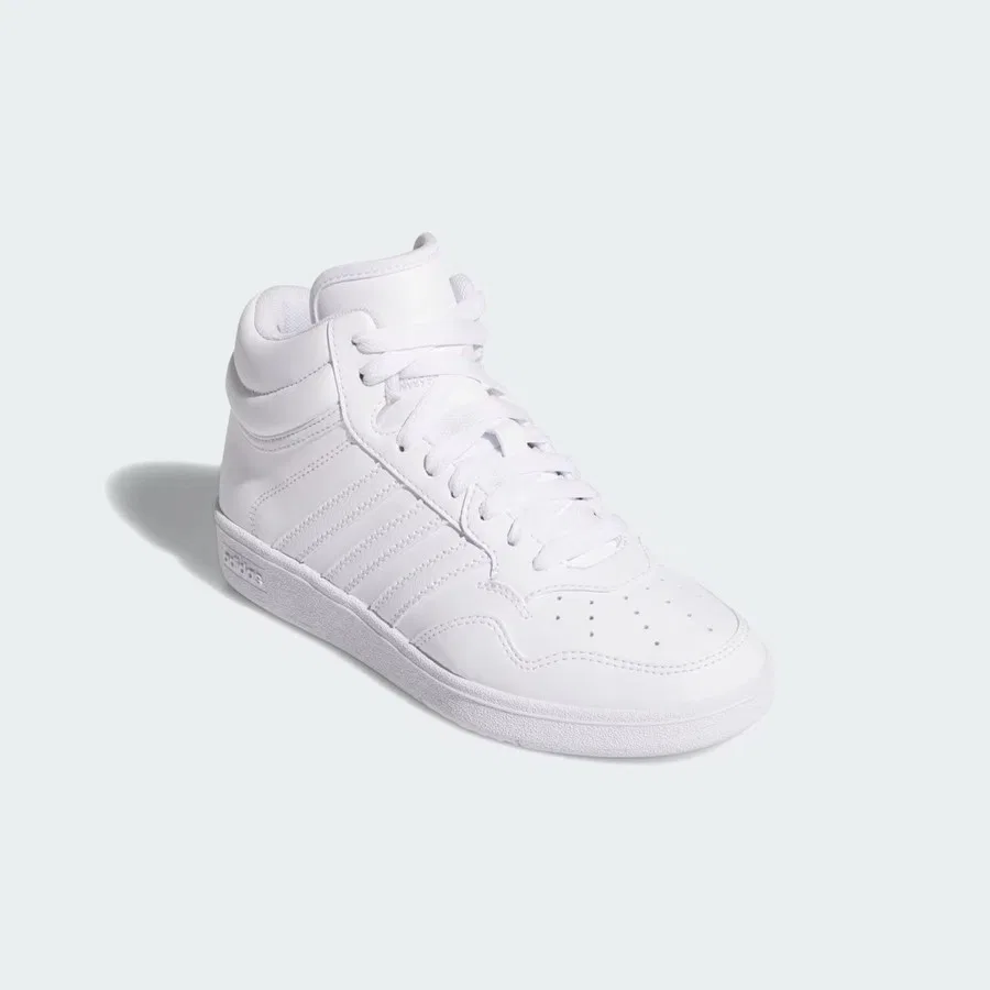 Детские спортивные кроссовки с длинным шнурком adidas HOOPS 4.0 MID J JI3476, Белый — фото 4