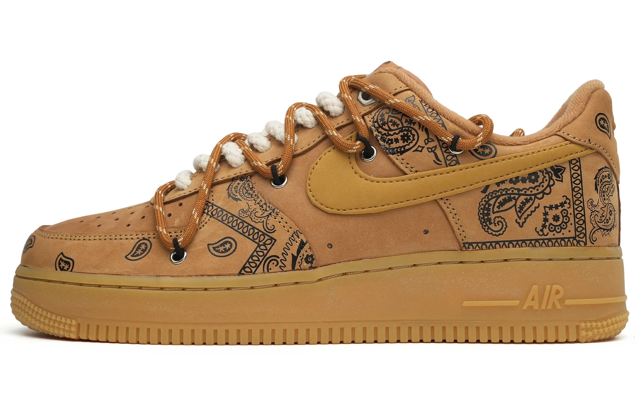 Кастомизированные кроссовки Nike Air Force 1 Unisex, коричневый