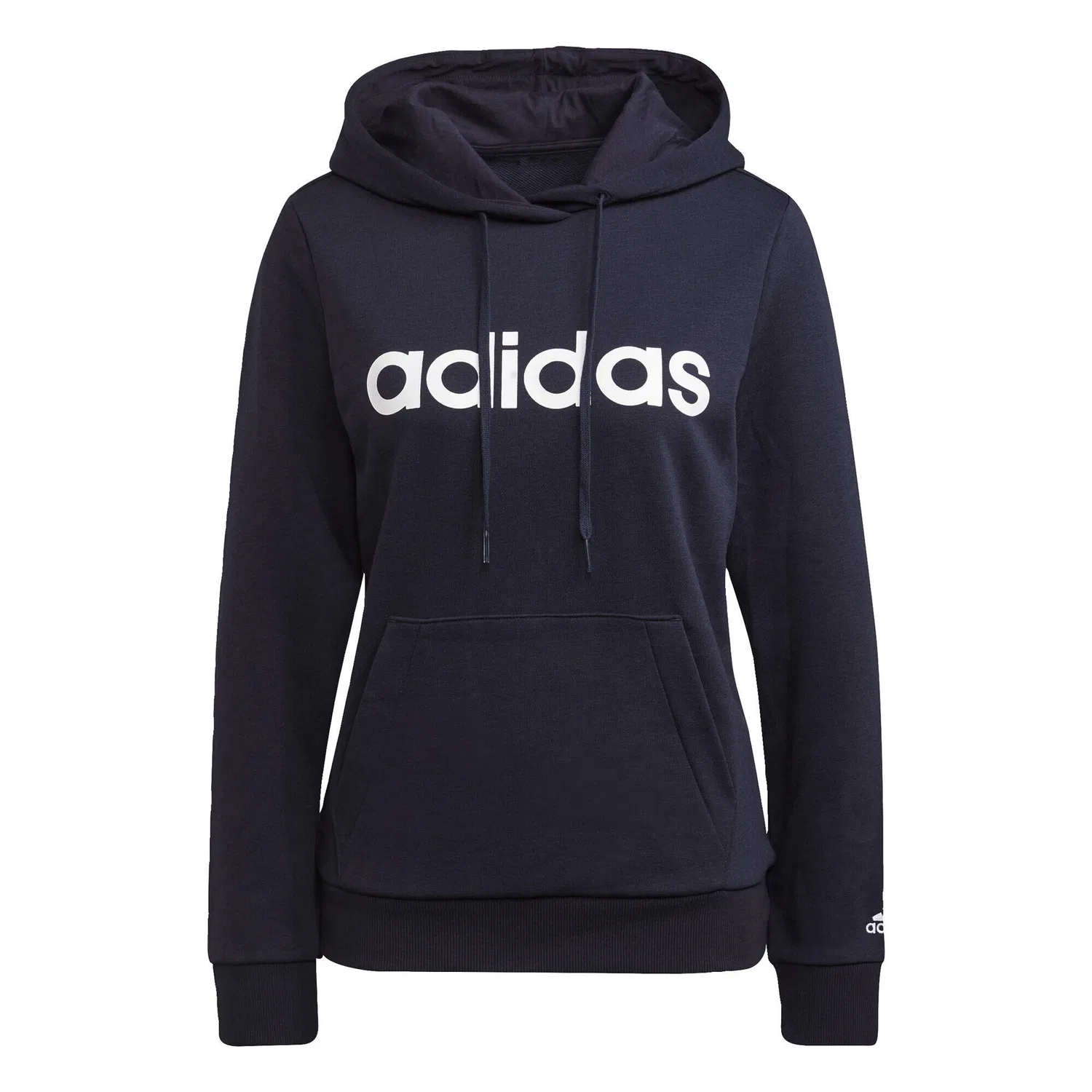 Мужское худи с принтом Essentials Logo Hoodie Adidas, Petrolblau Weiss — фото 3