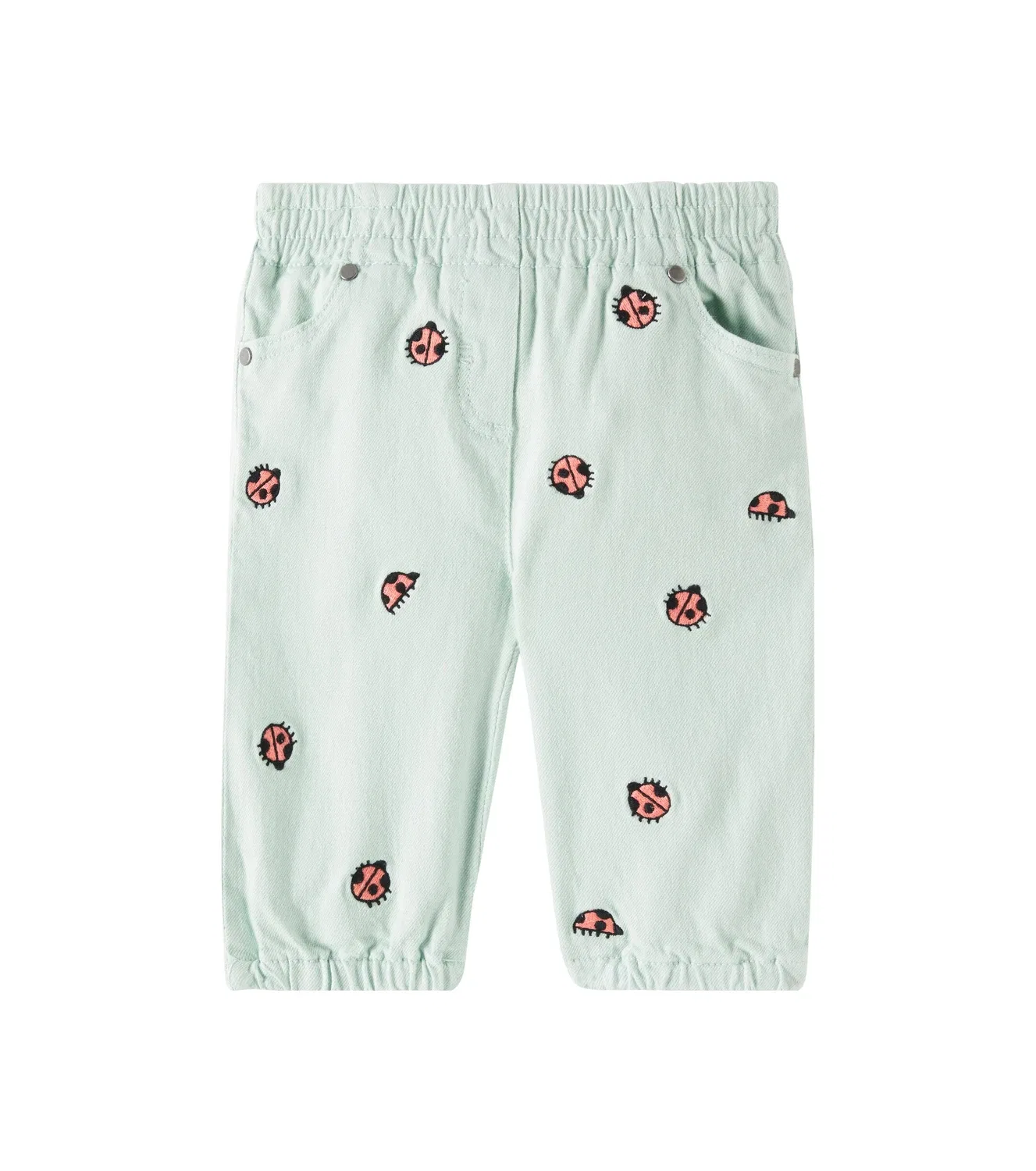 Джинсы с вышивкой Stella Mccartney Kids, зеленый