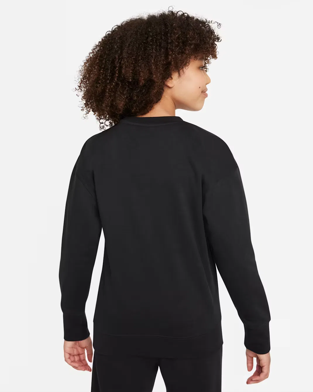Детская (для девочек) толстовка с круглым вырезом Nike Sportswear Club Fleece, Black/White — фото 2