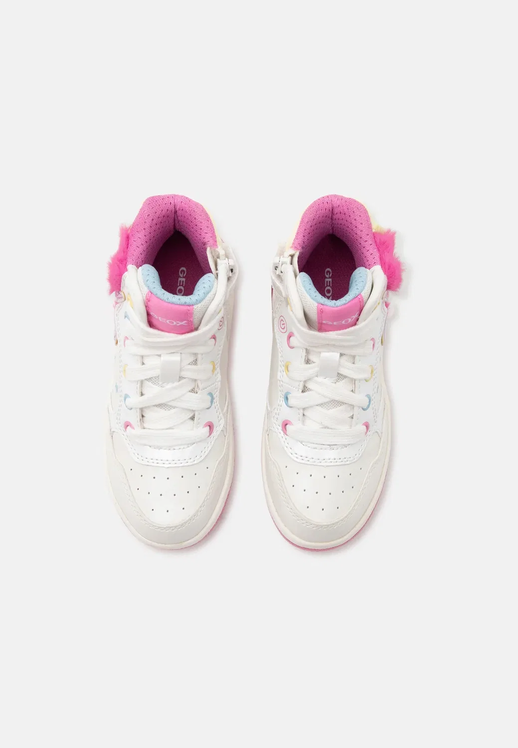 Девушка-Скелет - высокие кроссовки Geox, White/Multicolor — фото 4