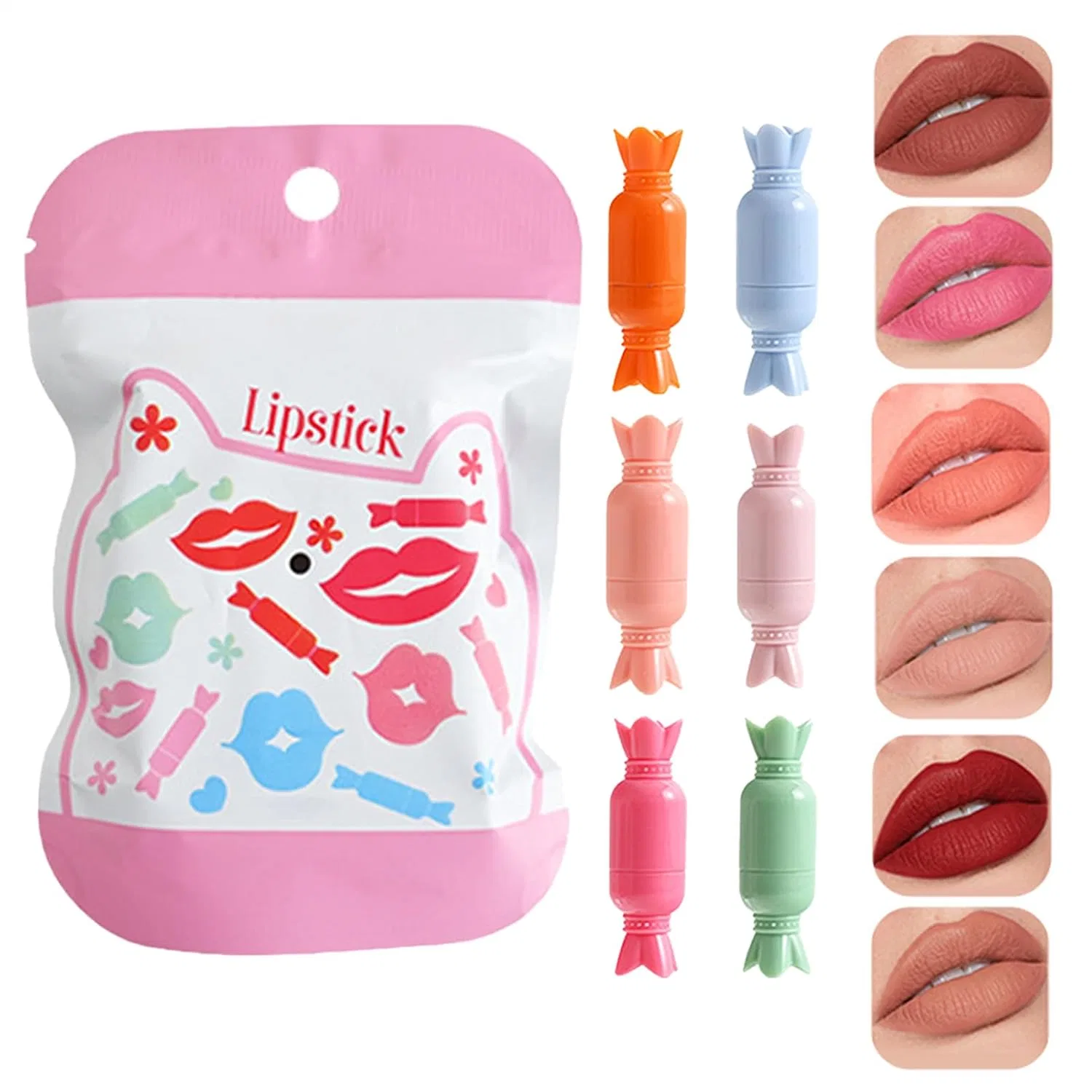 Generisch Набор из 6 бархатистых помад Lipstick Pills с высокой пигментацией