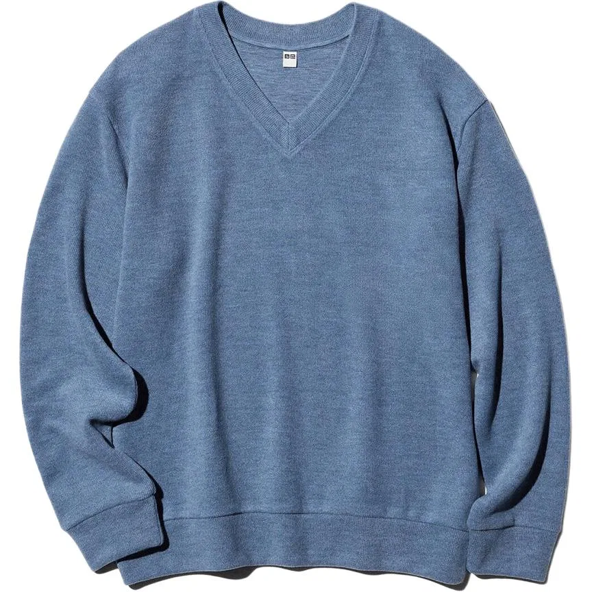 Женская толстовка с V-образным вырезом UNIQLO, Blue