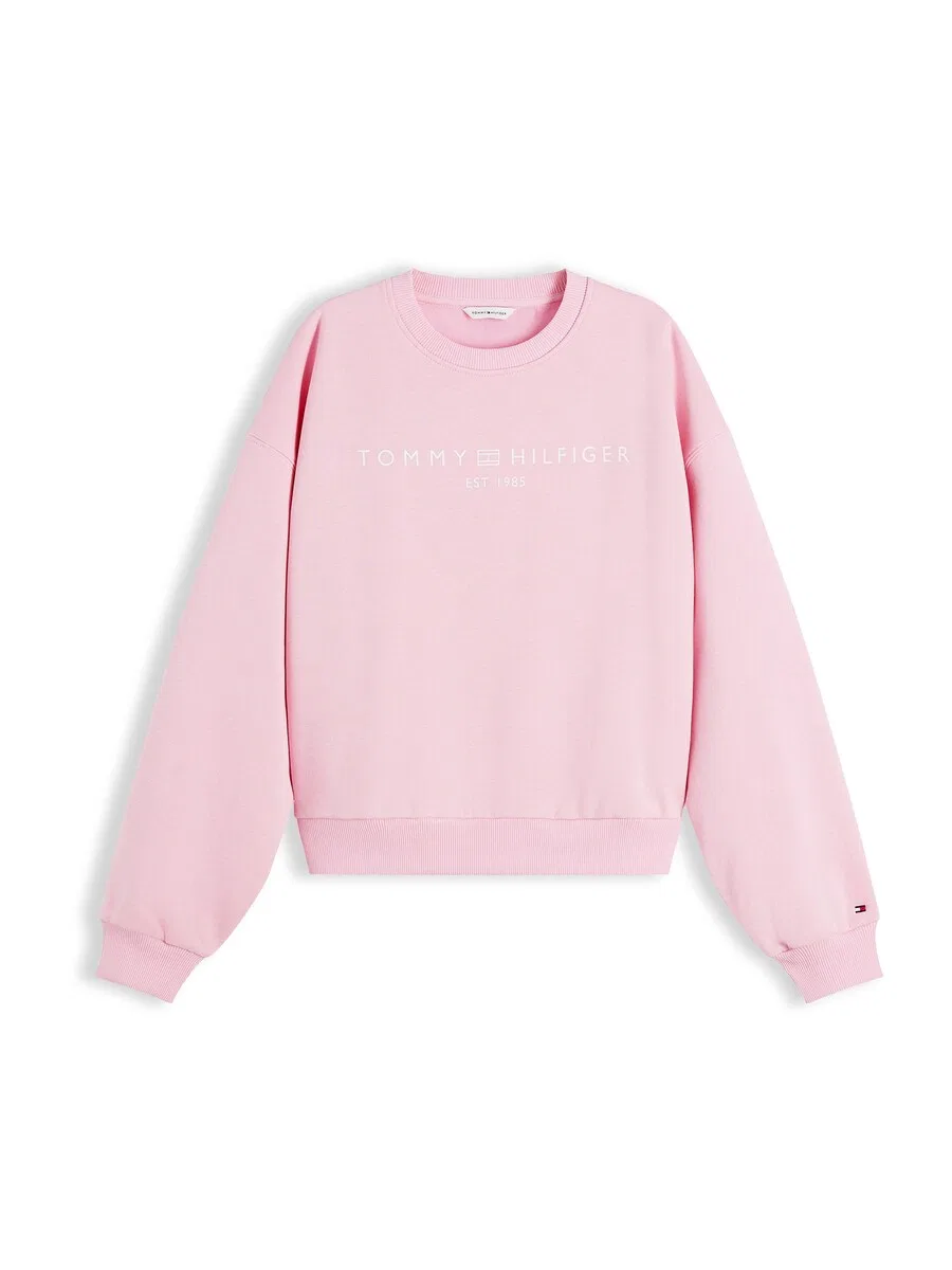 Толстовка TOMMY HILFIGER 'Logo Relaxed' в розовом цвете