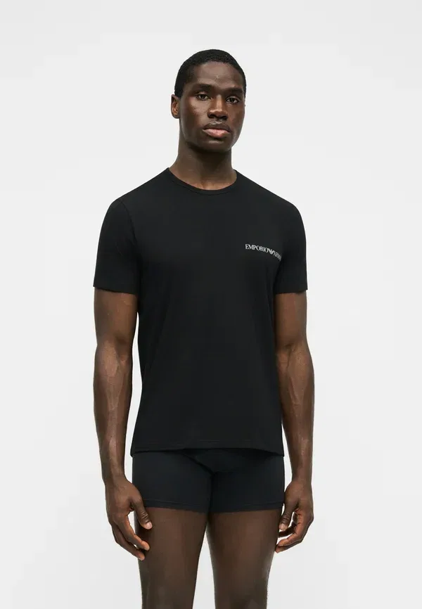 Комплект из двух маек с круглым вырезом и логотипом Core Emporio Armani, белый/черный — фото 4