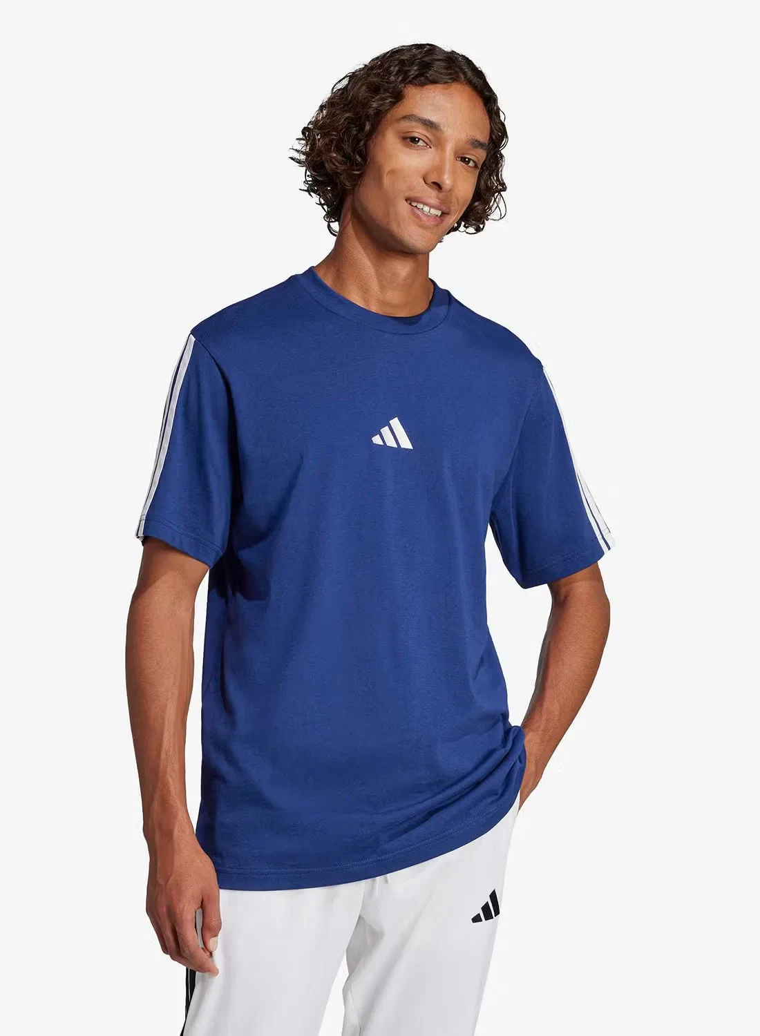 Футболка с принтом 3-Stripes essential Adidas, темно-синий