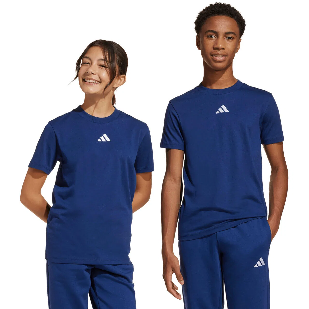 Детская хлопковая футболка Essentials Tee Adidas, Dunkelblau / Jeansblau