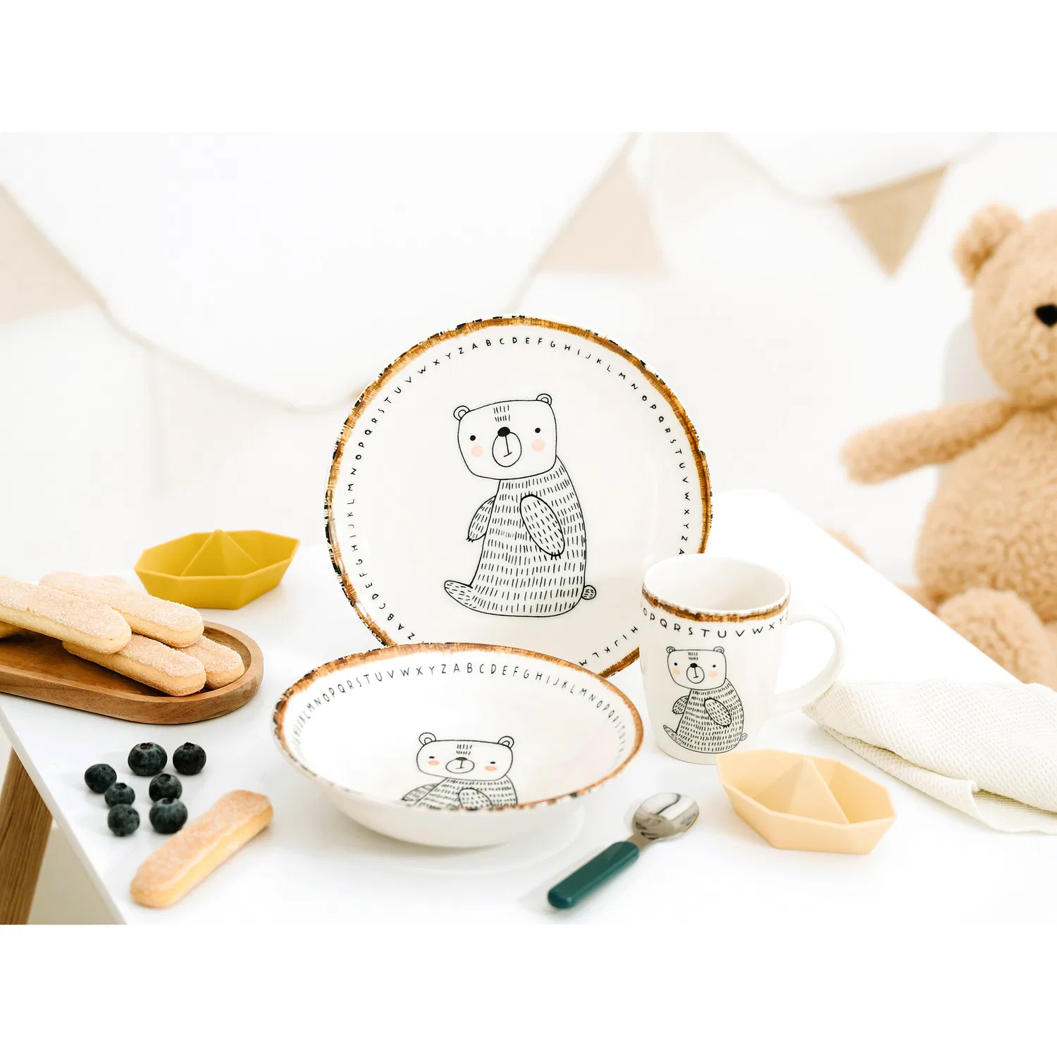 Детский набор посуды 3 предмета Freunde des Waldes Bär CreaTable, Brown — фото 2