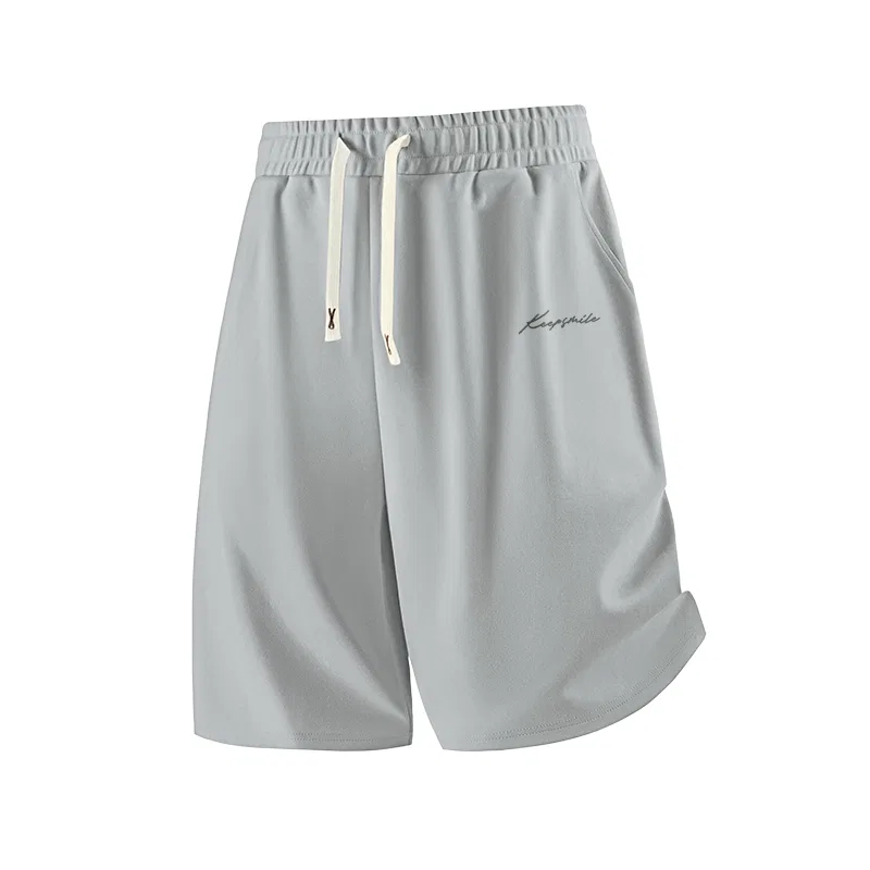 Детские шорты для мальчиков быстросохнущие MINISO, Light Gray (Ma Black White Smiley Face Pants Logo)