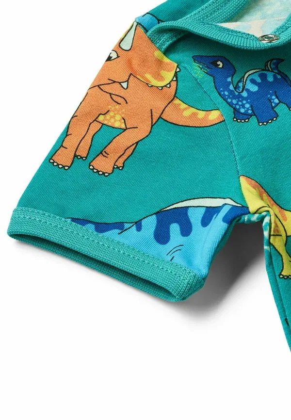 Боди с динозаврами Kortærmet body med dinosaurer Smafolk, teal, бирюзовый — фото 4