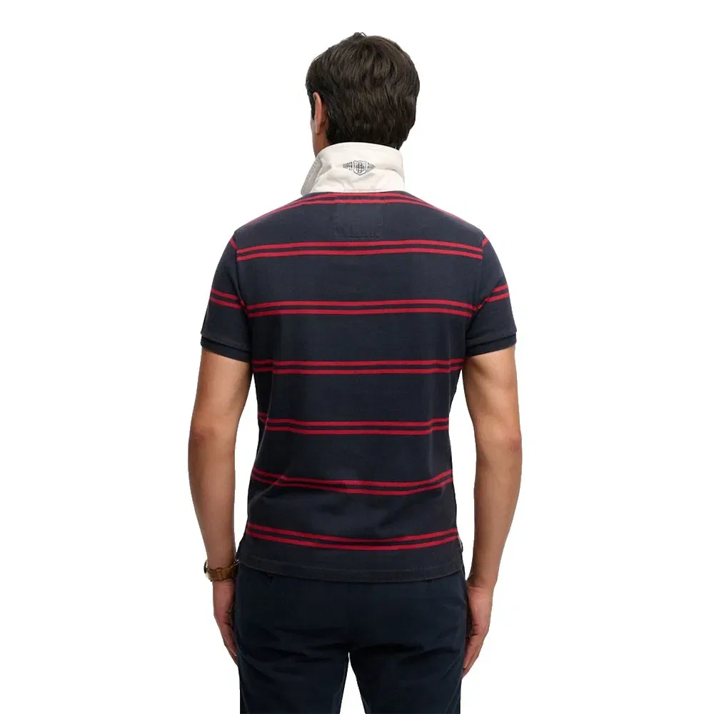 Мужское поло с коротким рукавом Double Emblem Rugby Superdry, Blue — фото 2