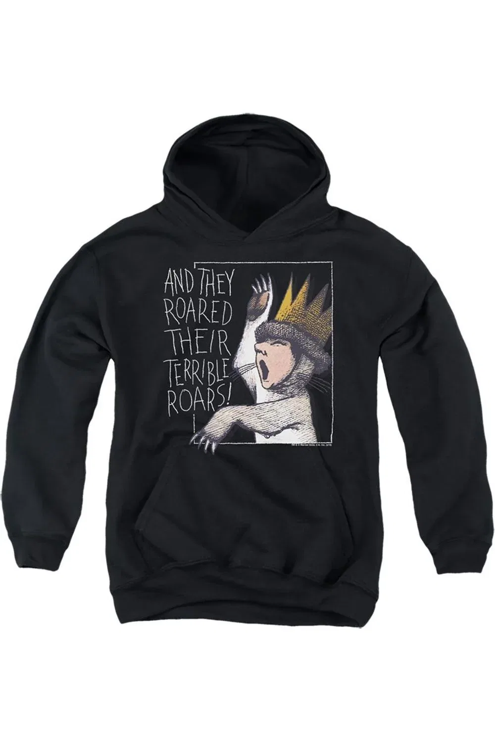 Детское худи для мальчиков с капюшоном с принтом Where The Wild Things Are Roar Gildan, черный