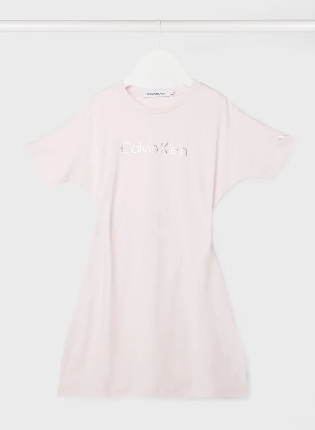 Платье с вырезом на спине Kids institutional logo Calvin Klein Jeans, розовый