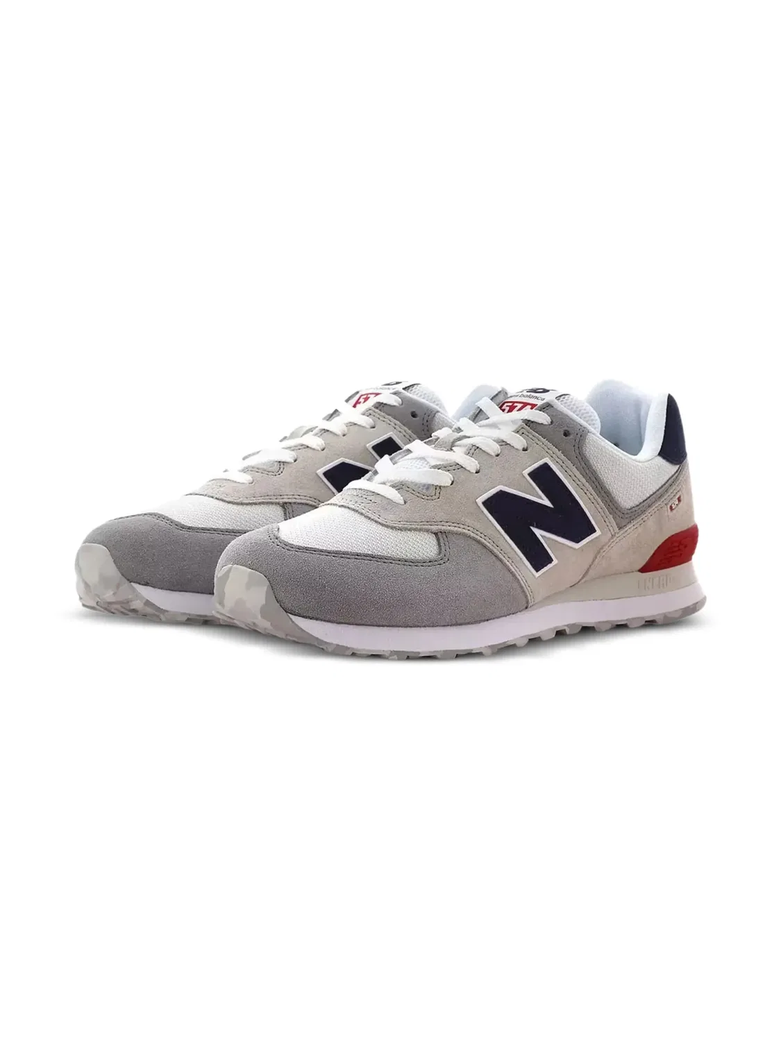 Кроссовки 574 в стиле колор-блок New Balance Kids, серый — фото 2