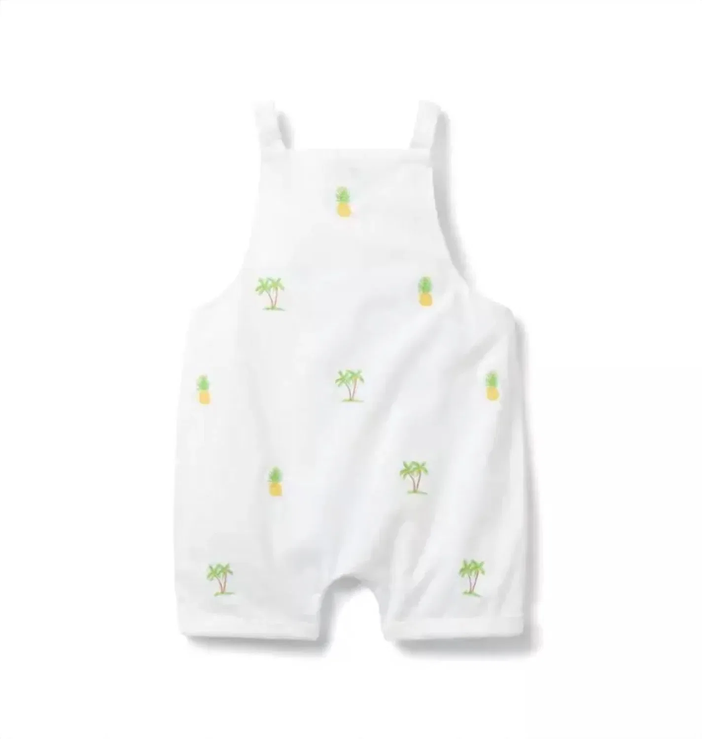Детский комбинезон с вышивкой Pineapple Palm Knot Overall Janie and Jack, White — фото 2