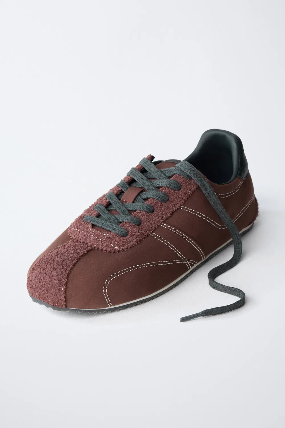 Кроссовки с тонкой подошвой ZARA, Maroon — фото 4