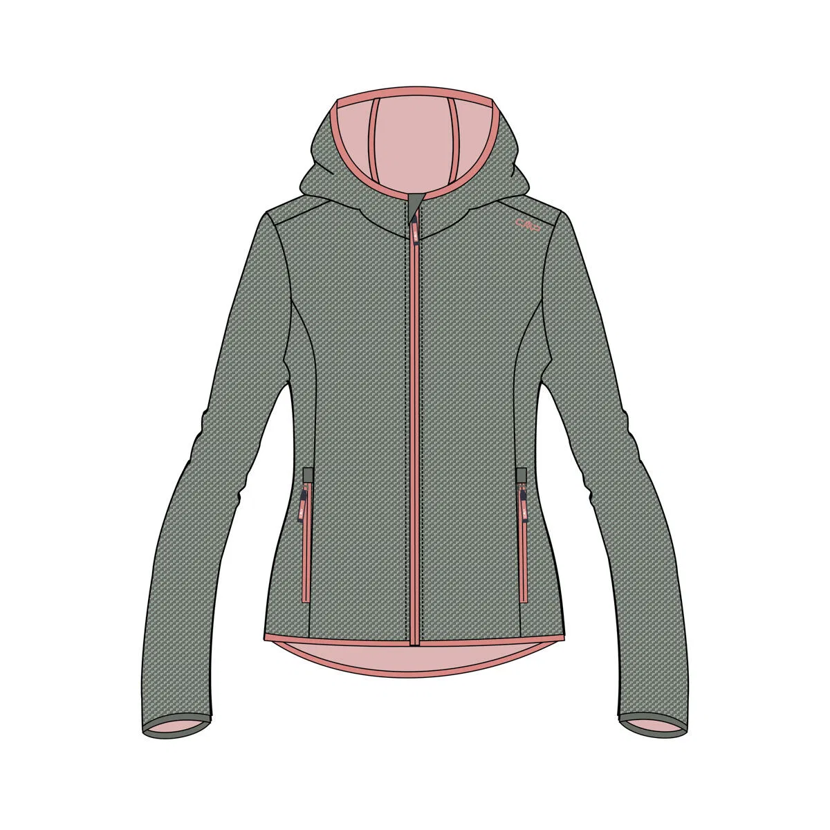 Детская куртка для девочек с принтом KID JACKET FIX HOOD Cmp, Grun