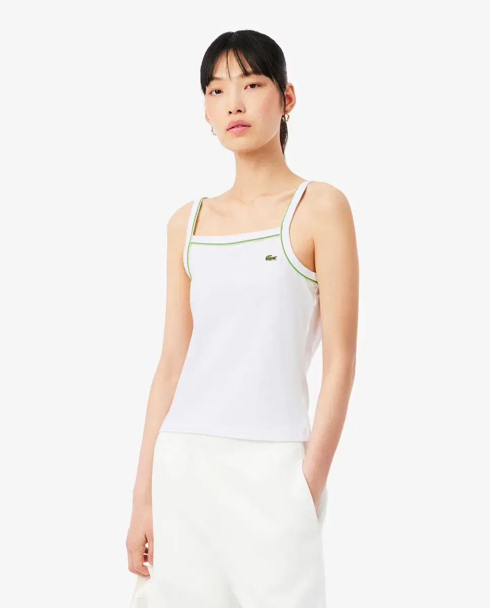 Футболка женская Lacoste Blanco с контрастными деталями