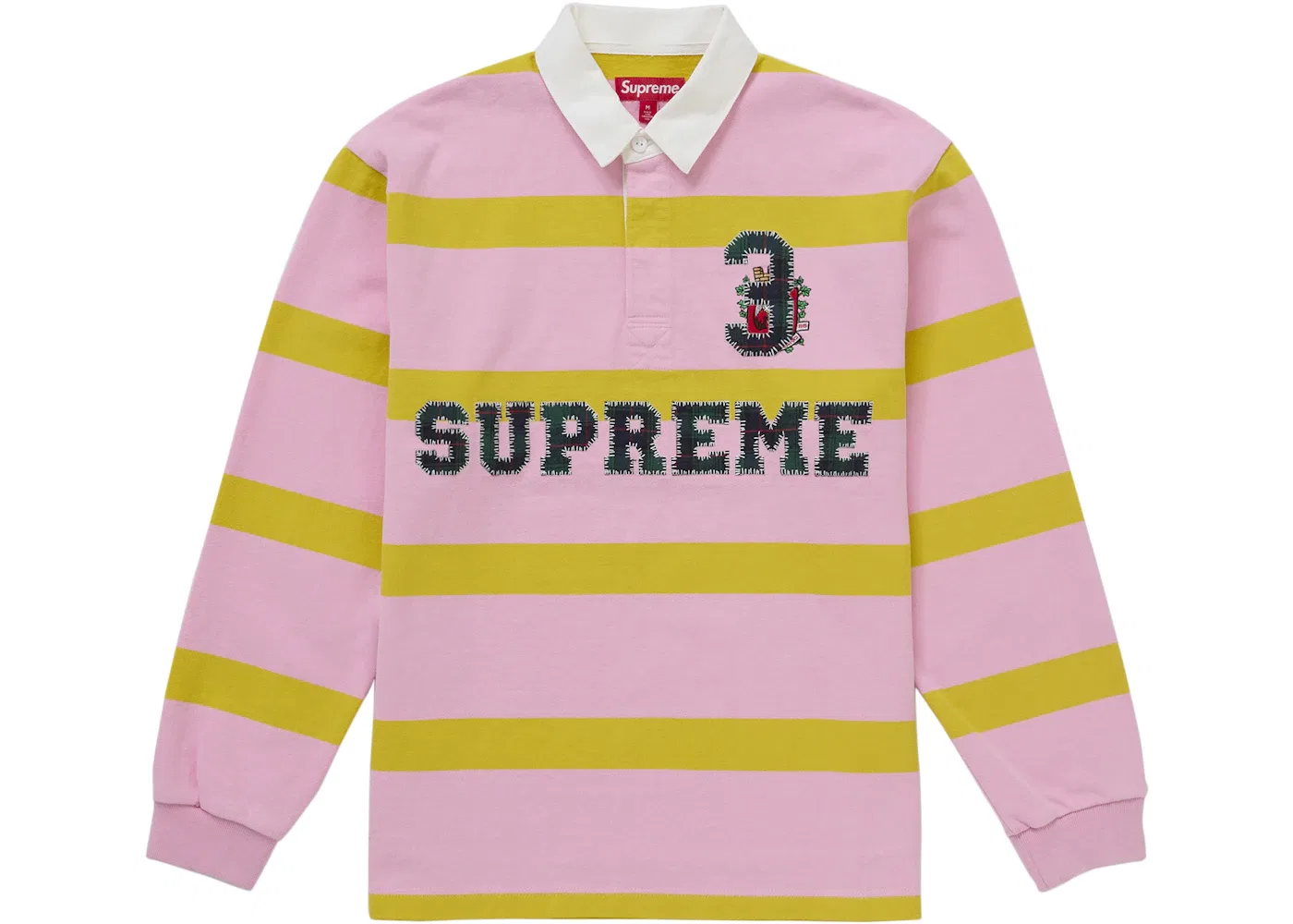 Мужская рубашка-регби с полосками Supreme Rugby (FW25), Pink