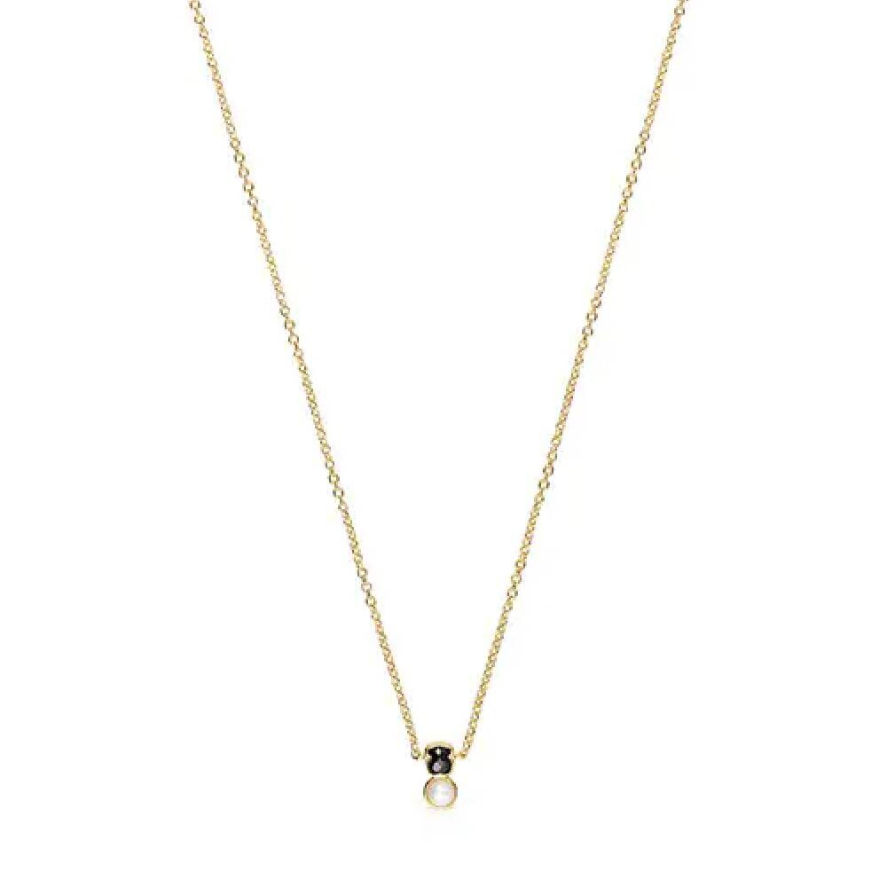 

Колье с подвеской Tous Glory Vermeil With Onyx And Pearl, позолоченное серебро/жемчуг