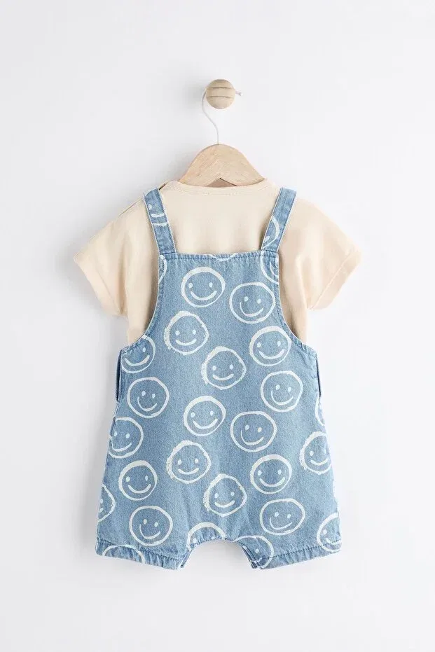 Детский комбинезон для девочек джинсовый с принтом Next Baby, Blue — фото 2