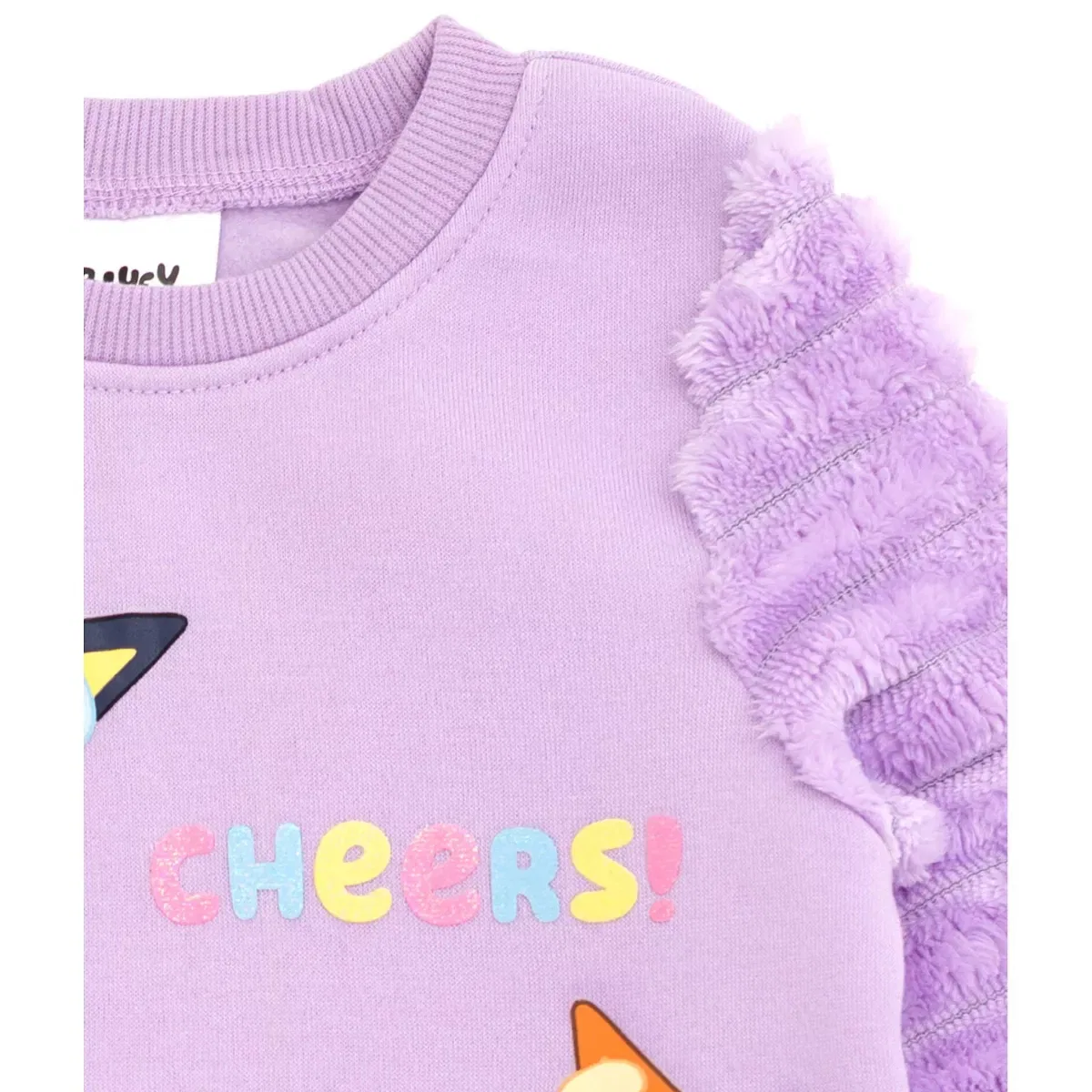 Детское толстовка-свитшот с флисовыми рукавами Bluey для девочек, Lilac — фото 4