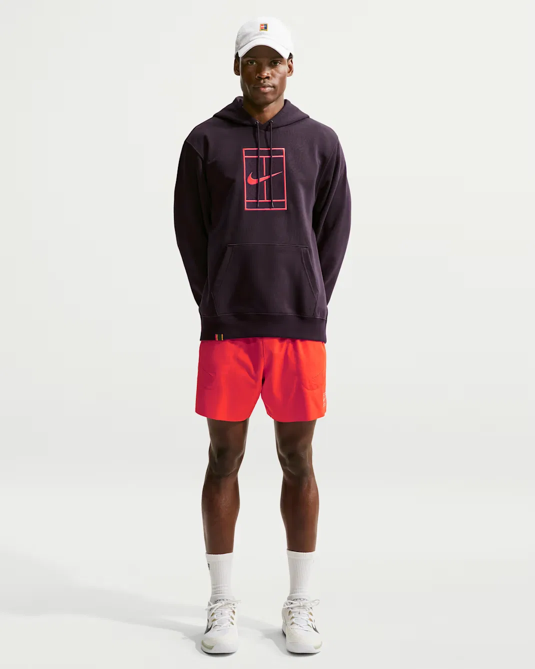 Мужская флисовая теннисная толстовка Dri-FIT NikeCourt Slam, Burgundy Ash/Bright Crimson — фото 4