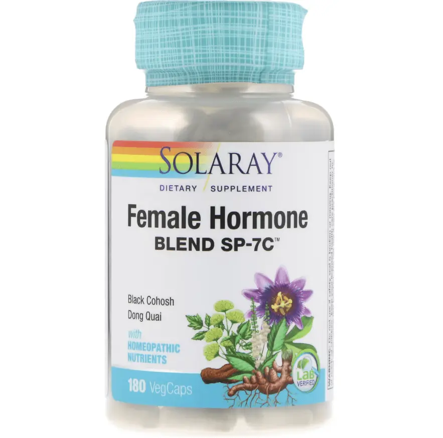 

Смесь женских гормонов Female Hormone Blend SP-7C, 180 растительных капсул, Solaray