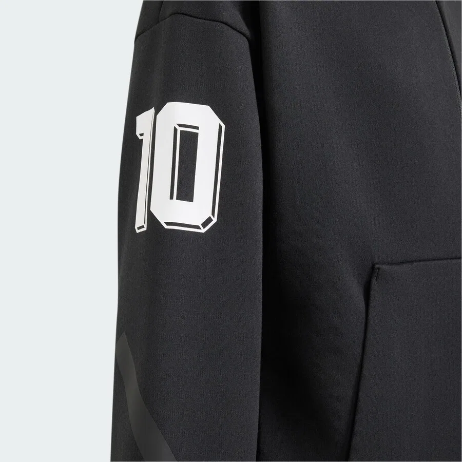Толстовка на молнии ADIDAS PERFORMANCE Athletic 'Messi ZNE' черного цвета — фото 4