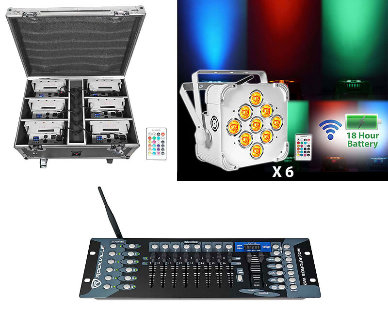 

Rockville BEST PACK 60 6) Белые перезаряжаемые фонари+Чехол+Беспроводной контроллер DMX BEST PACK 60 WHITE+ROCKFORCE W2