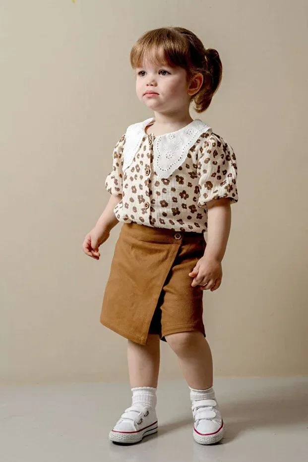Детский комплект для девочек с оборками Jnf Kids, Brown