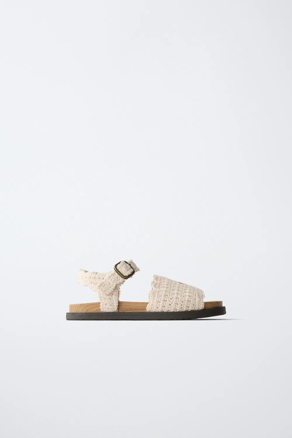 Вязаные сандалии ZARA, Ecru White