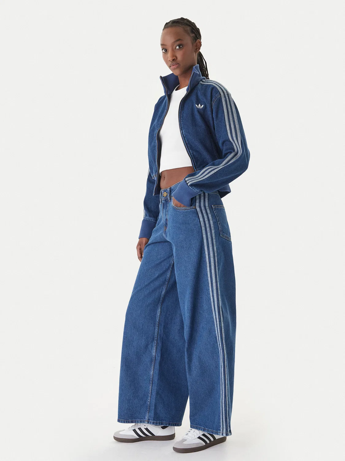 Женские джинсы с широкими штанинами Firebird Adilenium Adidas, синий — фото 2