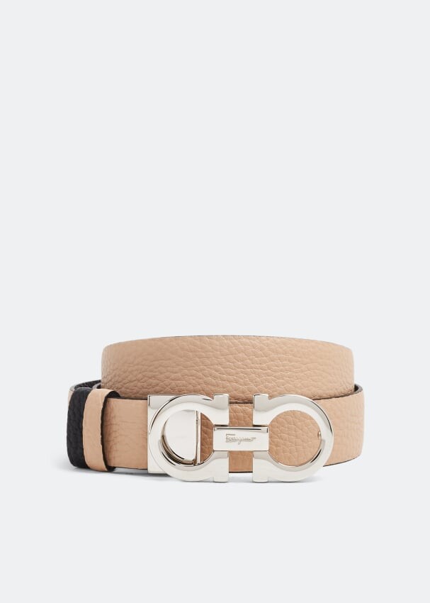 

Ремень FERRAGAMO Gancini belt, бежевый