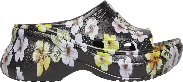 Сандалии Crocs x Balenciaga Wmns Pool Slide Sandal Floral, серый