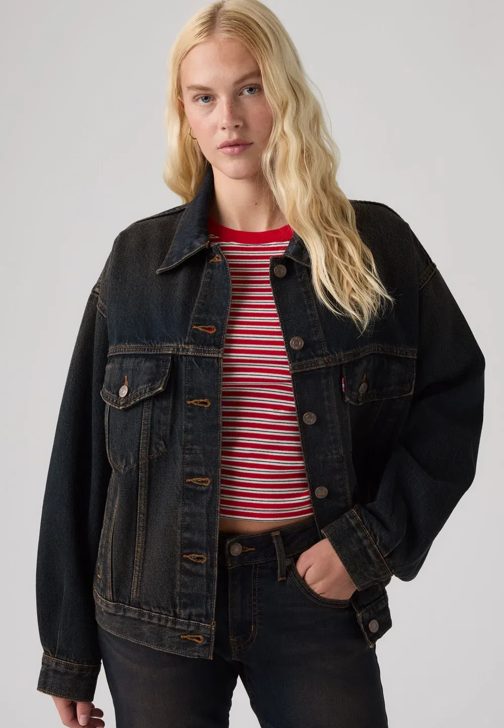 Джинсовая куртка в стиле дальнобойщика 90-х Levi'S, Black