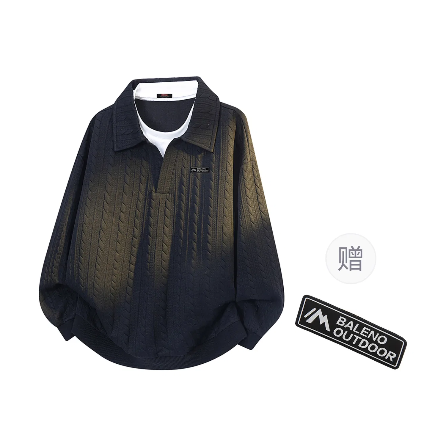 Детское свитшот с воротником-поло модель Polo Collar BALENO, Black Regular
