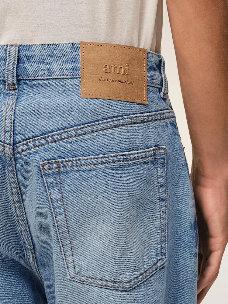 Шорты джинсовые Large Fit Bermuda AMI PARIS, Bleu — фото 4
