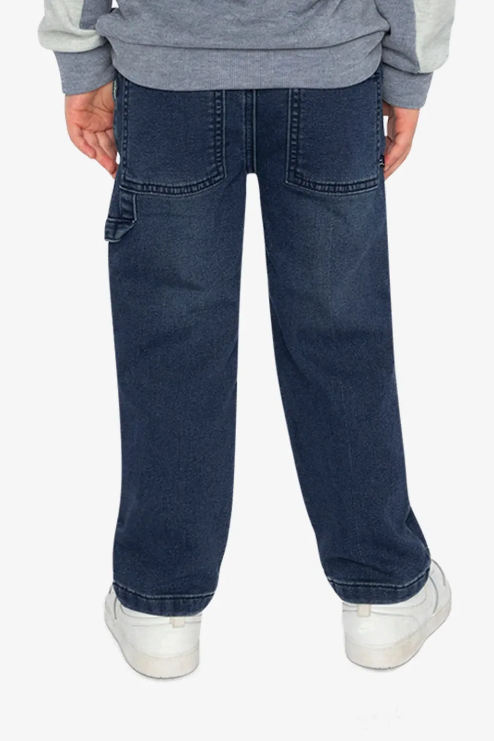 Детские брюки карго с карманами Boys Must-Haves Deux par Deux, Navy Blue Denim — фото 4