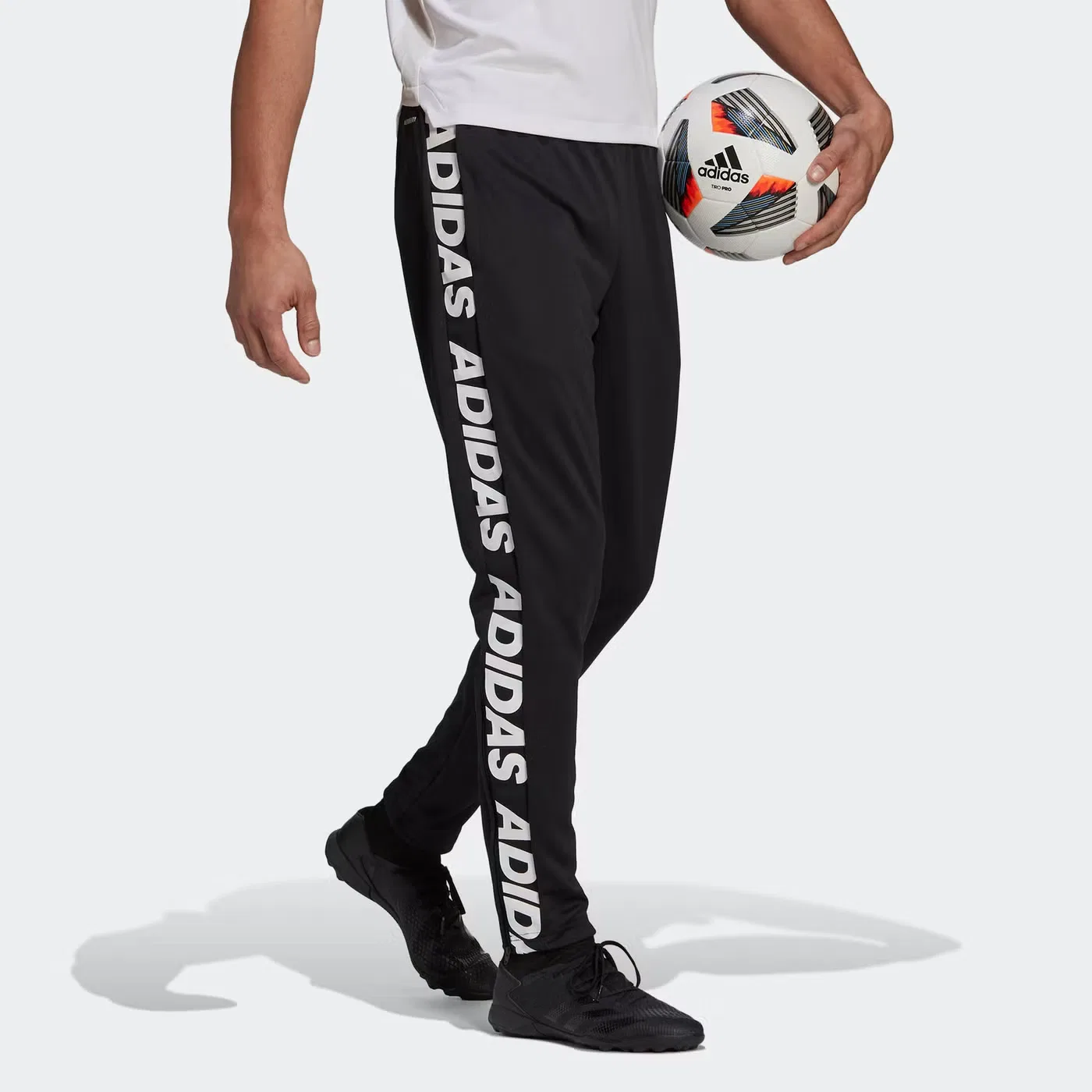 Брюки спортивные с контрастными логотипами Tiro Tk Tp Pnt Adidas, черный — фото 4