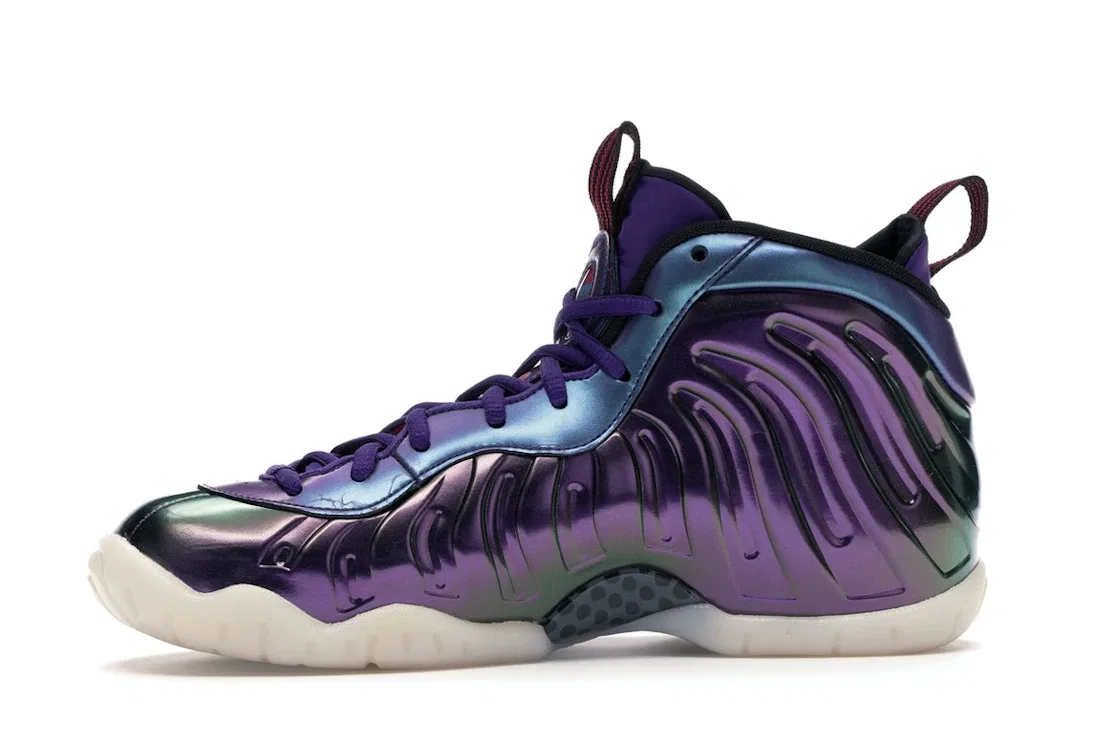 Детские кроссовки с блестящим верхом Nike Air Foamposite One, Rush Pink/Rush Pink-Neptune Blue-Court Purple — фото 3