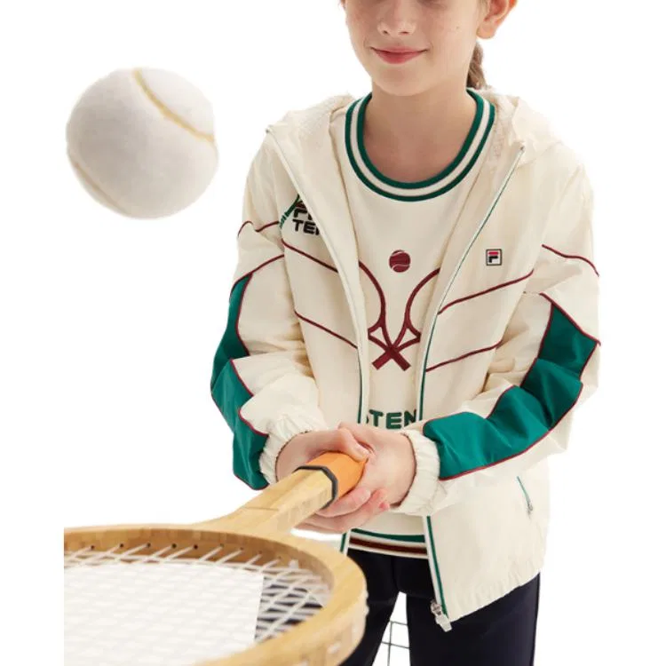 Детское худи с капюшоном утепленное Coconut Milk White-FIV FILA KIDS — фото 4