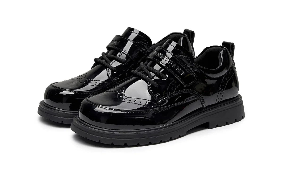 Детские кожаные кроссовки из синтетической кожи HLA, Black — фото 3