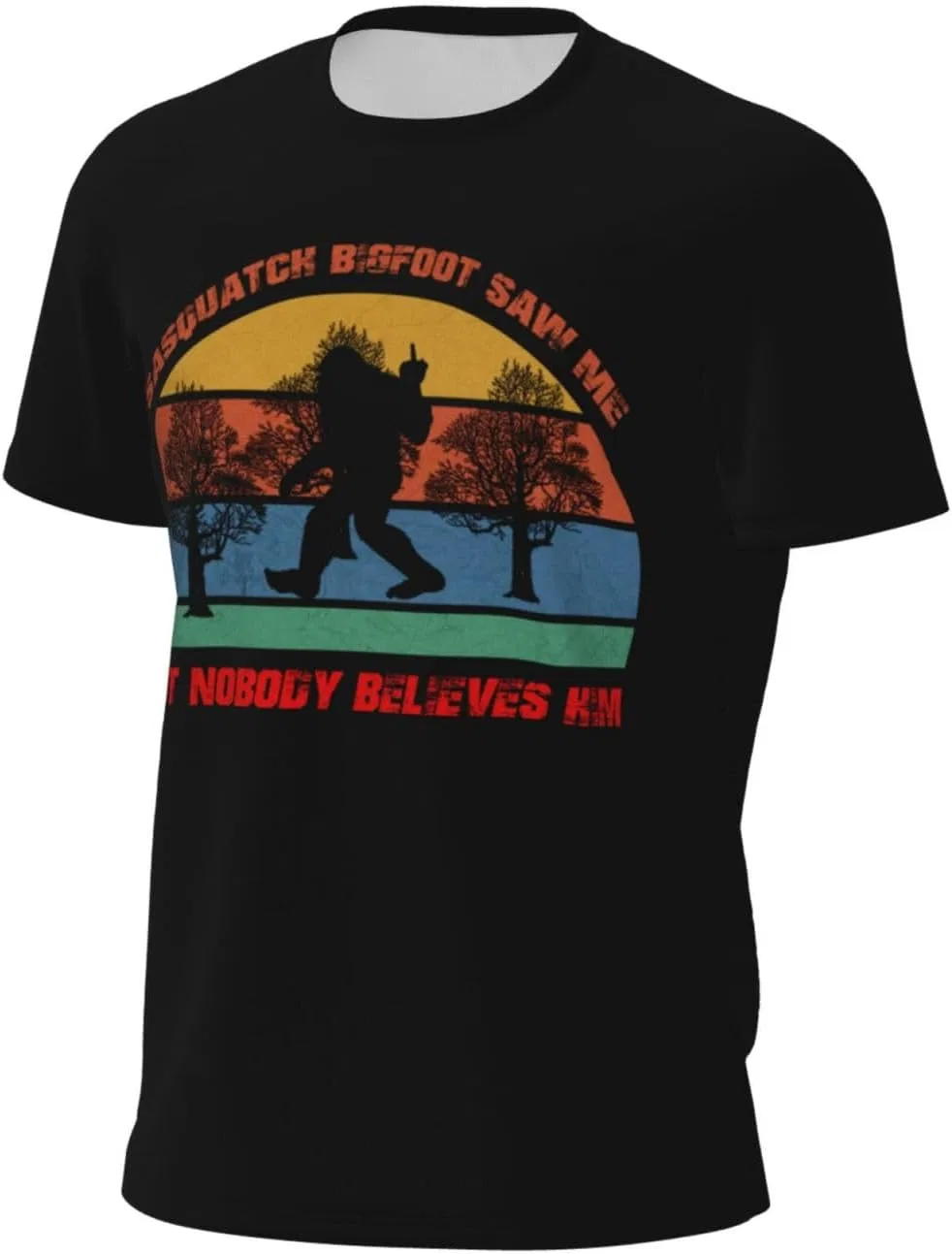 Мужская сетчатая футболка быстросохнущая Bigfoot, Bigfoot Saw Me But Nobody Believes Him1