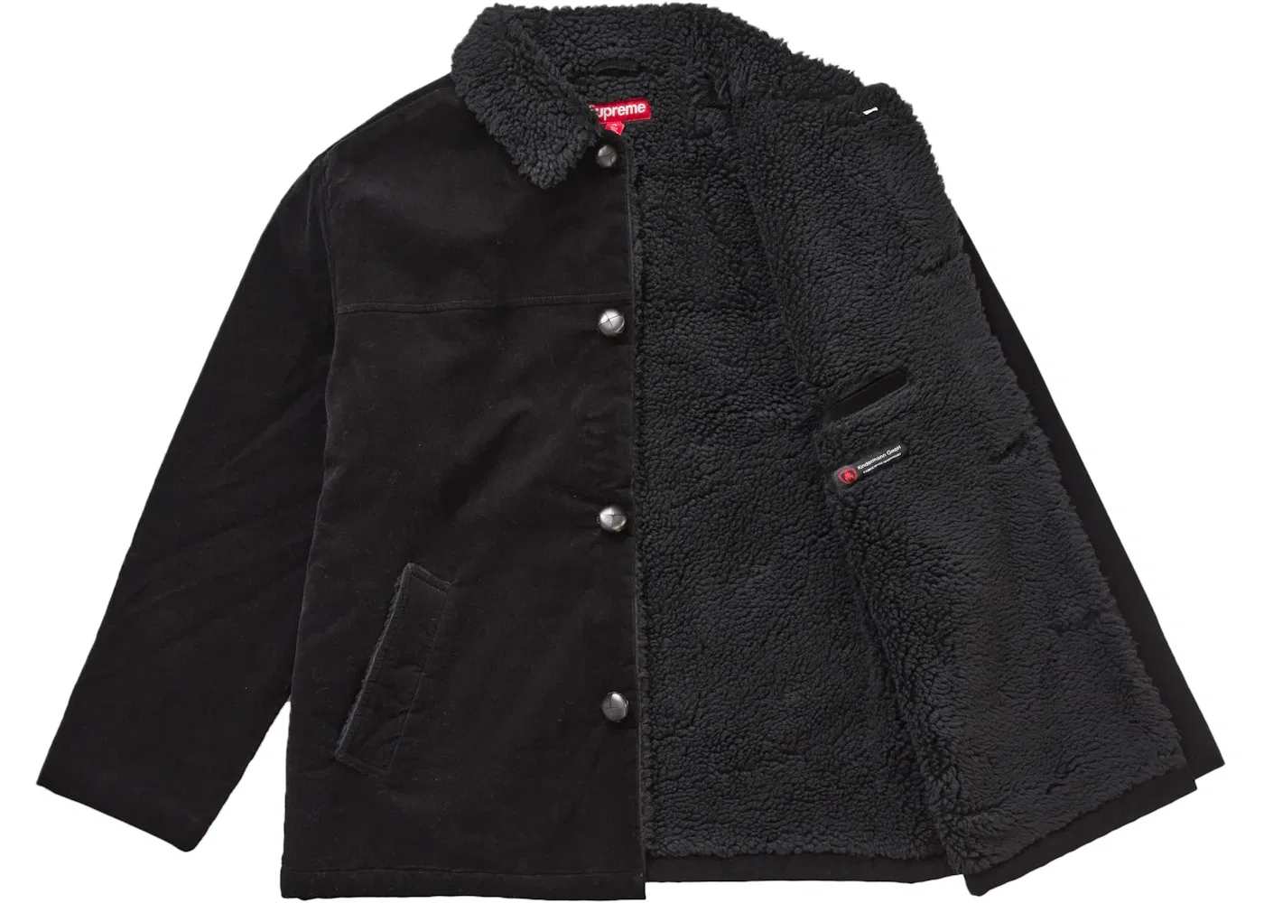 Мужское пальто из вельвета Supreme Kindermann Uncut Corduroy Car Coat, Black — фото 2